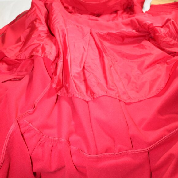 Lululemon Red Hooded Trench Coat Rain Jacket Toggle Fleece Lined 12 10 M - Picture 9 of 9